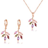 Copper Gold Plated Luxurious Simple Style Plating Inlay Flower Zircon Earrings Necklace main image 3