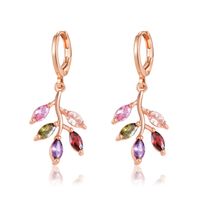 Copper Gold Plated Luxurious Simple Style Plating Inlay Flower Zircon Earrings Necklace main image 2