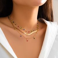 Style Simple Style Classique Commuer Rond Le Cuivre Cristal Artificiel Collier En Masse main image 6