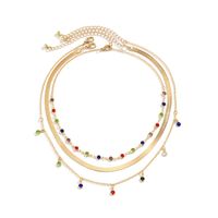 Simple Style Classic Style Commute Round Copper Artificial Crystal Necklace In Bulk main image 3
