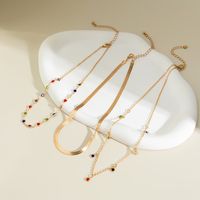 Simple Style Classic Style Commute Round Copper Artificial Crystal Necklace In Bulk main image 4