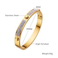 Modern Style Solid Color Titanium Steel Artificial Gemstones Bangle In Bulk sku image 1