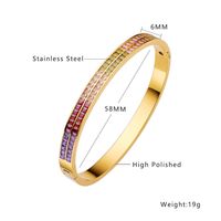 Casual Round Titanium Steel Plating Inlay Zircon 18k Gold Plated Rings Bracelets sku image 4