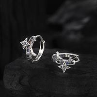 1 Pair Retro Star Plating Inlay Sterling Silver Artificial Gemstones Earrings main image 3