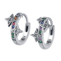 1 Pair Retro Star Plating Inlay Sterling Silver Artificial Gemstones Earrings main image 4