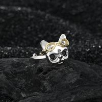 Cute Dog Sterling Silver Plating Open Rings main image 4