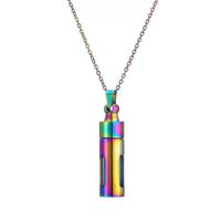Retro Streetwear Perfume Bottle Stainless Steel Glass Plating Pendant Necklace main image 5