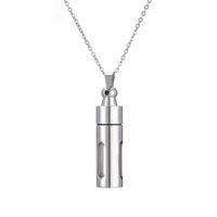 Retro Streetwear Perfume Bottle Stainless Steel Glass Plating Pendant Necklace sku image 1