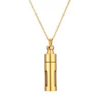 Retro Streetwear Perfume Bottle Stainless Steel Glass Plating Pendant Necklace main image 3