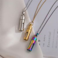 Retro Streetwear Perfume Bottle Stainless Steel Glass Plating Pendant Necklace main image 6