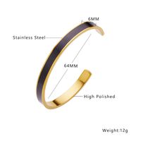 Casual C Shape Titanium Steel Epoxy Cuff Bracelets sku image 6