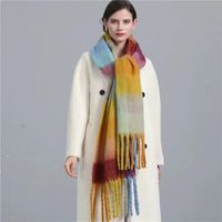 Women's Fashion Stripe Polyester Tassel Winter Scarves sku image 27