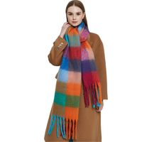 Women's Fashion Stripe Polyester Tassel Winter Scarves sku image 25