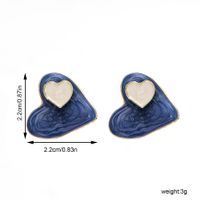 1 Paar Süß Süss Herzform Emaille Legierung Ohrstecker main image 2