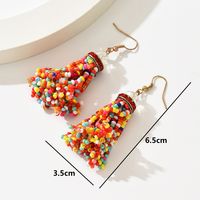 1 Pair Bohemian Tassel Plastic Seed Bead Chandelier Earrings main image 5
