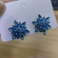 1 Pair Lady Sweet Flower Artificial Crystal Ear Studs main image 3