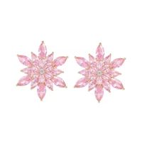 1 Paire Dame Sucré Fleur Cristal Artificiel Boucles D'oreilles main image 2