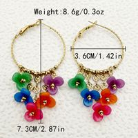 1 Pair Glam Commute Flower Patchwork Plating 304 Stainless Steel Acrylic 14K Gold Plated Drop Earrings main image 2