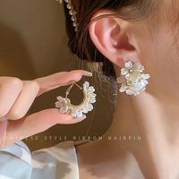 1 Pair Lady Round Inlay Artificial Crystal Artificial Gemstones Earrings sku image 9