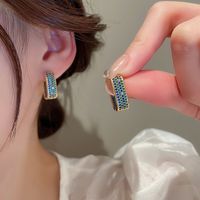1 Pair Lady Round Inlay Artificial Crystal Artificial Gemstones Earrings sku image 13
