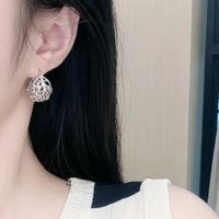 1 Pair Lady Round Inlay Artificial Crystal Artificial Gemstones Earrings sku image 8