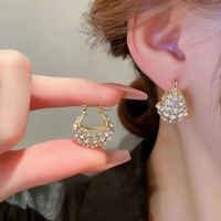1 Pair Lady Round Inlay Artificial Crystal Artificial Gemstones Earrings sku image 10