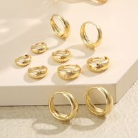 3 Pairs 5 Pairs Luxurious Simple Style Classic Style Round Water Droplets Twist Plating Alloy Gold Plated Silver Plated Hoop Earrings main image 1