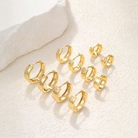 3 Pairs 5 Pairs Luxurious Simple Style Classic Style Round Water Droplets Twist Plating Alloy Gold Plated Silver Plated Hoop Earrings sku image 5