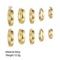 3 Pairs 5 Pairs Luxurious Simple Style Classic Style Round Water Droplets Twist Plating Alloy Gold Plated Silver Plated Hoop Earrings sku image 6