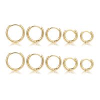 3 Pairs 5 Pairs Luxurious Simple Style Classic Style Round Water Droplets Twist Plating Alloy Gold Plated Silver Plated Hoop Earrings sku image 1