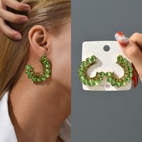 1 Pair Simple Style Flower Glass Inlay Zircon Women's Ear Studs main image 4