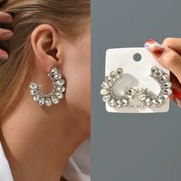 1 Pair Simple Style Flower Glass Inlay Zircon Women's Ear Studs main image 10