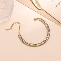 Streetwear Solid Color Stainless Steel Zircon Bracelets In Bulk main image 1