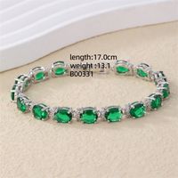 Ig Style Simple Style Oval Copper Inlay Zircon Tennis Bracelet sku image 4