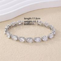 Ig Style Simple Style Oval Copper Inlay Zircon Tennis Bracelet sku image 5