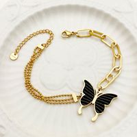 Sweet Simple Style Butterfly 304 Stainless Steel 14K Gold Plated Bracelets In Bulk sku image 1