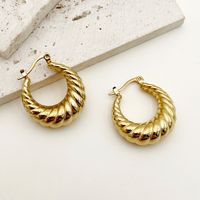 1 Pair Elegant Simple Style U Shape Twist Plating 304 Stainless Steel 14K Gold Plated Earrings main image 1