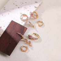 3 Pieces Exaggerated Punk Snake Plating Inlay Stainless Steel Zircon 18k Gold Plated Earrings main image 4