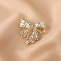 Simple Style Flower Bow Knot Alloy Inlay Zircon Women's Brooches main image 2