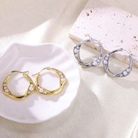 1 Pair Elegant Classical Romantic Circle Plating Inlay Stainless Steel Pearl 18k Gold Plated Earrings main image 4