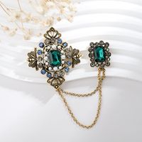Simple Style Leaf Number Alloy Inlay Zircon Unisex Brooches sku image 10
