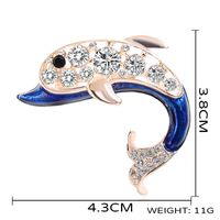 Mignon Dauphin Alliage Placage Incruster Strass Femmes Broches main image 5
