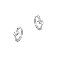 1 Paar Einfacher Stil Einfarbig Inlay Sterling Silber Zirkon Ohrringe main image 3