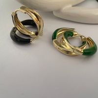 1 Pair Commute Color Block Plating Alloy Gold Plated Earrings main image 4