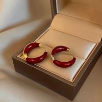 1 Pair Commute Color Block Plating Alloy Gold Plated Earrings main image 3