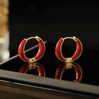 1 Pair Commute Color Block Plating Alloy Gold Plated Earrings sku image 1