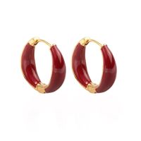 1 Pair Commute Color Block Plating Alloy Gold Plated Earrings main image 2