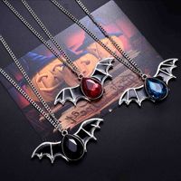 Gothique Chauve Souris Alliage Incruster Strass Hommes Pendentif main image 1