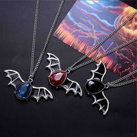 Gothique Chauve Souris Alliage Incruster Strass Hommes Pendentif main image 4