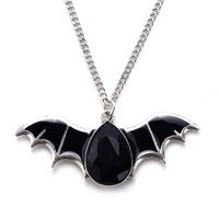 Gothic Bat Alloy Inlay Rhinestones Men's Pendant Necklace sku image 3